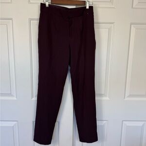 Mondetta Women’s Lined Tailored Pant‎ High-Rise Comfort Stretch Burgundy Size 4